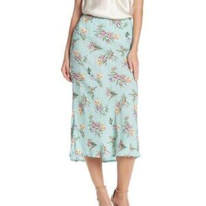 Know one cares womens‎ skirt elastic waist  floral crepe slip midi